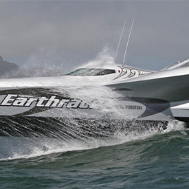 earthrace is a wave piercing 78 ft trimaran powerboat designed to 